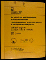 7441 Generaldirektion PTT Bern, Verzeichnis Der Maschinenstempel Und Ortswerbestempel Schweiz/Liechtenstein, Bern 1967,  - Autres & Non Classés