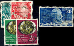 8950 1949 - 1952, 10 Und 20 Pf. Bundestag, 30 Pf. Stephan Und 10 Und 20 Pf. NBA Tadellos Rundgestempelt (Mi.-Nrn. 111-12 - Other & Unclassified