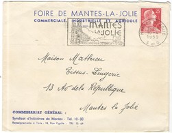 FRANCIA - France - 1959 - 25F Marianne De Muller + Flamme Collégiale XII Siècle - Foire De Mantes-La-Jolie - Viaggiata D - 1955-1961 Marianne Of Muller