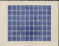 CSA Confederate States 10c Dark Blue Reprint In Sheet Of 70 - 1861-65 Confederate States