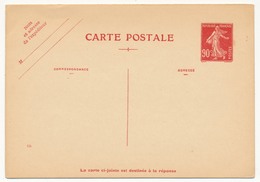 FRANCE - CP Type Semeuse - 0,90c - Carte Double Avec Volet Réponse, Date 124 - Neuve Et SUP - Standaardpostkaarten En TSC (Voor 1995)