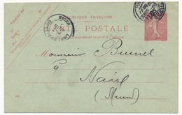 FRANCE - CP 10c Semeuse Lignée - Repiquage Etablissements Métallurgiques DURENNE - Paris 1905 - Overprinter Postcards (before 1995)