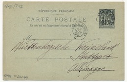 FRANCE - CP 10c Sage - Repiquage Société Lyonnaise De Dépots... LYON, 1900 - Overprinter Postcards (before 1995)