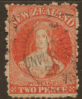 NZ 1871 2d Vermilion FFQ No Wmk SG 138 U #AKK33 - Usados