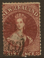 NZ 1864 6d Red-brown FFQ SG 122 U #AKK34 - Usados