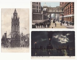 New York City NY St Thomas, Bridge Of Sighs, Harbor By Night LOT X 3 Old Vintage Postcards - Otros & Sin Clasificación