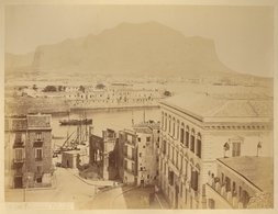 Italy - No. 110 Panorama Palermo. Dry Cancel Of Photograph, Photo Dimension 24.8x19 Cm / 4 Scans - Old (before 1900)