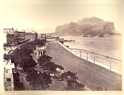 Italy - No. 1320 Marina Palermo. Dry Cancel Of Photograph, Photo Dimension 24.2x18.4 Cm / 4 Scans - Old (before 1900)