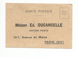 CARTE  De VISITE -Maison ED.DUCANCELLE -PAPIERS PEINTS 157 Avenue Du Maine Paris 14 - Cartes De Visite