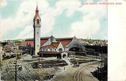 Pays Div -ref L690- Etats Unis D Amerique - Usa - Union Depot - Worcester Mass  - - Worcester