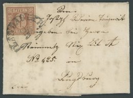 BAYERN 4IA BRIEF, 1849, 6 Kr. Dunkelbraunorange, Type I, Ausgefüllte Ecken Mit Segmentstempel LANDAU In Der Pfalz, Auf K - Autres & Non Classés