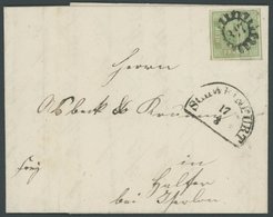 BAYERN 5b BRIEF, 1855, 9 Kr. Blaugrün, Breitrandig Mit 3 Vollen Schnittlinien, MR-Stempel 317 (Schweinfurt), Prachtbrief - Other & Unclassified