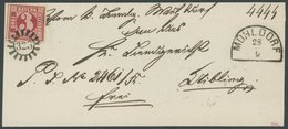 BAYERN 9b BRIEF, 1862, 3 Kr. Karmin, Breitrandiges Kabinettstück Mit MR-Stempel 323 (Mühldorf) Auf Briefhülle (nicht Vol - Other & Unclassified