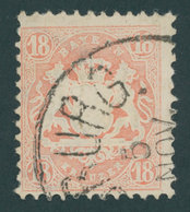 BAYERN 27Xa O, 1870, 18 Kr. Mattziegelrot, Wz. Enge Rauten, Pracht, Gepr. Brettl, Mi. 300.- - Altri & Non Classificati