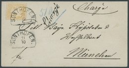 BAYERN 29Yb BRIEF, 1873, 10 Kr. Dunkelgelb, Wz. Weite Rauten, Auf CHargé-Brief Von SONTHOFEN Nach München, Kabinett, Gep - Other & Unclassified