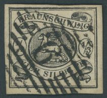 BRAUNSCHWEIG 5 O, 1856, 1/3 Sgr. Schwarz, Nummernstempel 9, Kabinett, Mi. (450.-) - Braunschweig