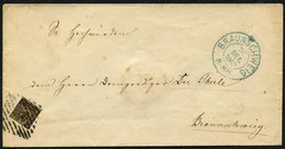 BRAUNSCHWEIG 9a BRIEF, 1863, 1/4 Ggr. Schwarz Auf Graubraun Auf Ortsbrief BRAUNSCHWEIG (Bestellgeld), Pracht, Mi. 180.- - Brunswick