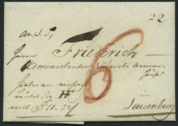 HAMBURG VORPHILA 1781, Begleitbrief Von Hamburg Nach Lauenburg, Mit Großer 6, Pracht - Prephilately