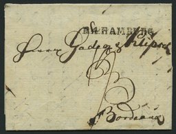 HAMBURG 1803, R.4. HAMBURG, L1 Auf Forwarded-Letter Nach Bordeaux, Absender: Ohnesorge, Pracht - Prefilatelia