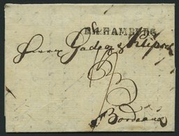 HAMBURG 1803, R.4. HAMBURG, L1 Auf Forwarded-Letter Nach Bordeaux, Absender: Ohnesorge, Pracht - Prephilately