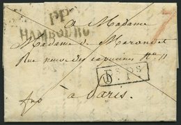 HAMBURG VORPHILA 1817, HAMBOURG, L1 Auf Brief Nach Paris, Nebenstpl. PP Und R1 Ps.Ps., Pracht - Prephilately