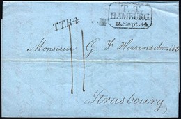 HAMBURG - THURN UND TAXISCHES O.P.A. 1844, T.T. HAMBURG, R3 Und L1 T.T.R4 Auf Brief Nach Strasbourg, Pracht - Andere & Zonder Classificatie