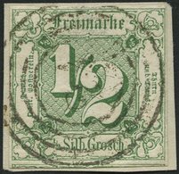 THURN Und TAXIS 14 BrfStk, 1859, 1/4 Gr. Grün, Nummernstempel 24 (GELNHAUSEN), Allseits Breitrandig, Prachtbriefstück - Andere & Zonder Classificatie