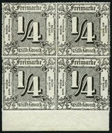 THURN Und TAXIS 35 VB **, 1865, 1/4 Gr. Schwarz Im Postfrischen Viererblock Mit Unterrand, Pracht - Andere & Zonder Classificatie