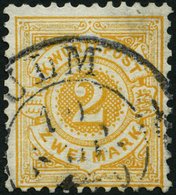 WÜRTTEMBERG 50 O, 1875, 2 M. Gelborange, Ein Paar Stumpfe Zähne Sonst Pracht, Mi. 340.- - Other & Unclassified