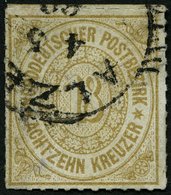 NDP 11 O, 1868, 18 Kr. Olivbraun, Pracht, Mi. 80.- - Andere & Zonder Classificatie