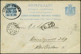 BAHNPOST Soest-Emden (Zug 59 Und 3x 649), 1894-1921, 4 Ganzsachenkarten, Feinst/Pracht - Maschinenstempel (EMA)