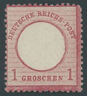 Dt. Reich 4 *, 1872, 1 Gr. Rotkarmin, Falzrest, Zwei Kürzere Zähne Sonst Farbfrisch Pracht, Fotobefund Krug, Mi. 400.- - Oblitérés