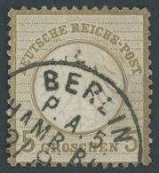 Dt. Reich 6 O, 1872, 5 Gr. Ockerbraun, Seltener K1 BERLIN P.A.5. HAMB. BHF., üblich Gezähnt Pracht, Mi. (120.-) - Oblitérés