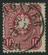 Dt. Reich 33aa O, 1875, 10 Pfe. Blutrot, Zentrischer K2 HÖXTER, Pracht, Gepr. Zenker, Mi. 250.- - Gebraucht