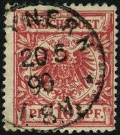 Dt. Reich 47ba O, 1890, 10 Pf. Lebhaftrosarot, üblich Gezähnt Pracht, Gepr. Wiegand, Mi. 60.- - Used Stamps