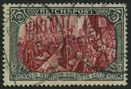 Dt. Reich 66III O, 1900, 5 M. Reichspost, Type I, Nachmalung Mit Rot Und Deckweiß, Pracht, Fotoattest Jäschke-L., Mi. 50 - Other & Unclassified