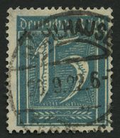 Dt. Reich 179 O, 1933, 15 Pf. Grünblau, Wz. 2, Pracht, Gepr. Peschl, Mi. 280.- - Oblitérés