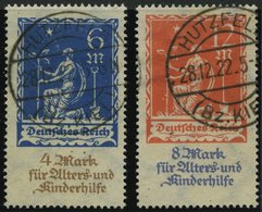 Dt. Reich 233/4 O, 1922, Allegorie, Pracht, Gepr. Infla, Mi. 60.- - Oblitérés