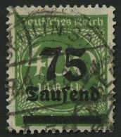 Dt. Reich 287b O, 1923, 75 Tsd. Auf 400 M. Schwarzolivgrün, Pracht, Gepr. Infla, Mi. - Gebruikt