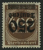 Dt. Reich 294K *, 1923, 250 Tsd. Auf 400 M. Dunkelorangebraun, Kopfstehender Aufdruck, Falzrest, Pracht - Used Stamps
