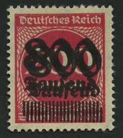 Dt. Reich 303ADD *, 1923, 800 Tsd. Auf 200 M. Lilarot, Doppeldruck, Falzreste, Pracht, Mi. 100.- - Gebraucht