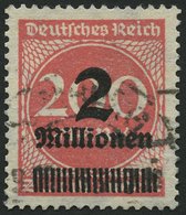 Dt. Reich 309APaY O, 1923, 2 Mio. Auf 200 M. Mattkarminrot, Wz. Liegend, Pracht, Gepr. Dr. Oechsner, Mi. 450.- - Oblitérés