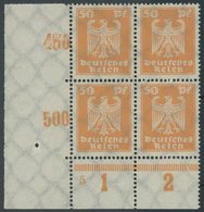 Dt. Reich 361 VB **, 1924, 50 Pf. Reichsadler Im Linken Unteren Eckrandviererblock Mit Formnummer 5, Postfrisch, Pracht - Gebruikt