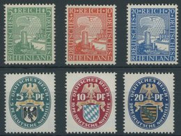 Dt. Reich 372-77 **, 1925, Rheinland Und Nothilfe, 2 Postfrische Prachtsätze, Mi. 105.- - Gebruikt