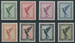 Dt. Reich 378-84 *, 1926, Adler, Falzrest, Prachtsatz, Mi. 140.- - Usados