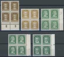 Dt. Reich 385-89 VB **, 1926, 3 - 8 Pf. Berühmte Deutsche In Viererblocks, Postfrisch, Pracht, Mi. 204.- - Used Stamps