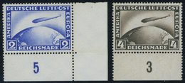 Dt. Reich 423/4 **, 1928, Graf Zeppelin, Feinst, Mi. 450.- - Usati