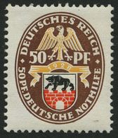 Dt. Reich 429 *, 1928, 50 Pf. Nothilfe, Falzrest, Pracht - Gebruikt