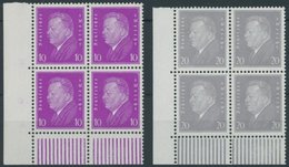 Dt. Reich 435/6 VB **, 1930, 10 Und 20 Pf. Reichspräsidenten In Linken Unteren Eckrandviererblocks, Postfrisch, Pracht,  - Usati