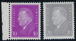 Dt. Reich 435/6 **, 1930, 10 Und 20 Pf. Reichspräsidenten, Postfrisch, 2 Prachtwerte, Mi. 90.- - Usados